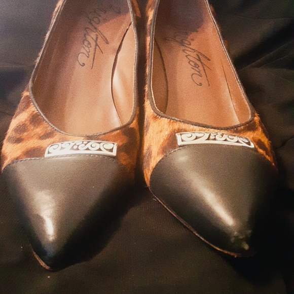 Brighton YALE Bench Made 100% Leather Heels: Leopard Print with Jewelry - Picture 7 of 16